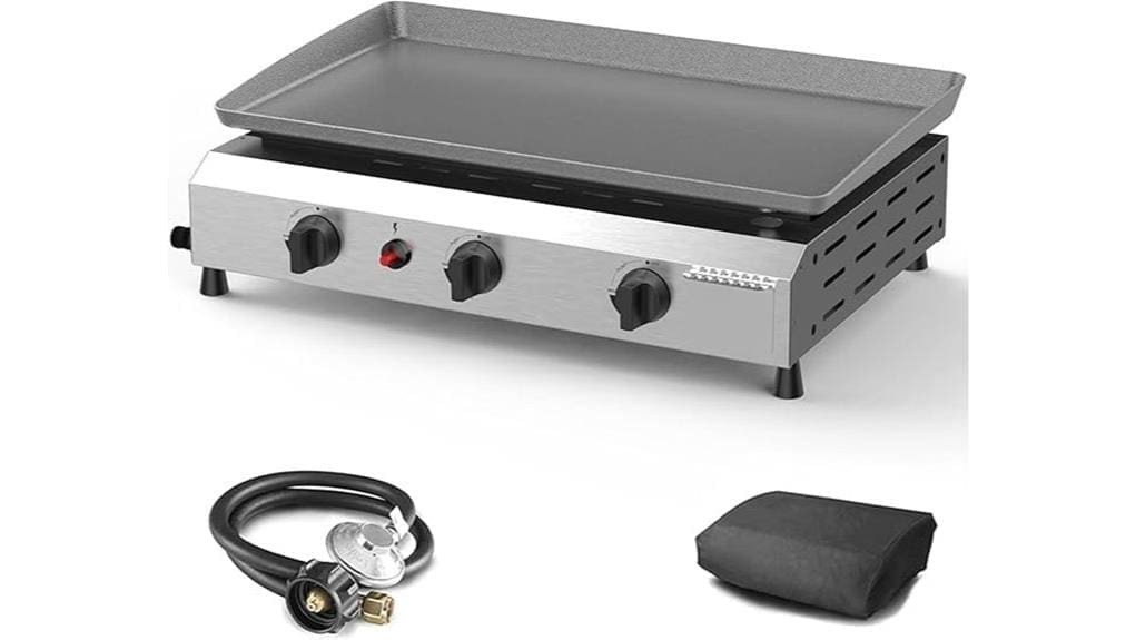 three burner flat top grill