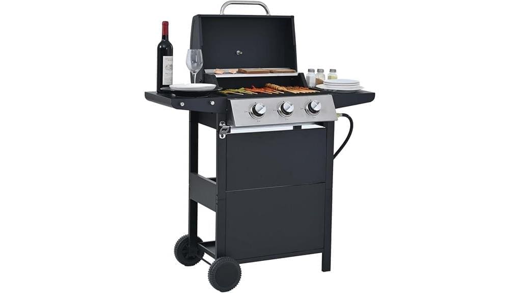 three burner propane grill