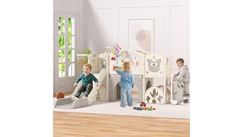 toddler slide with hoop