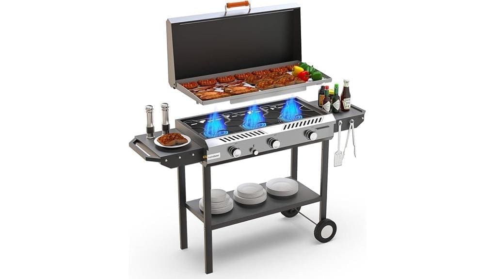 veralune compact dual burner grill