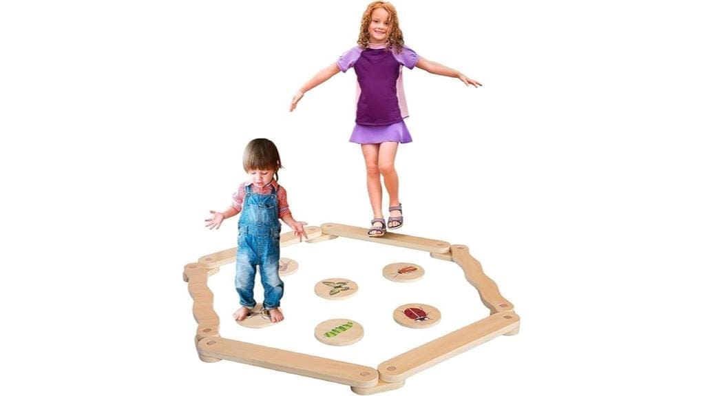 wooden kids balance obstacle course
