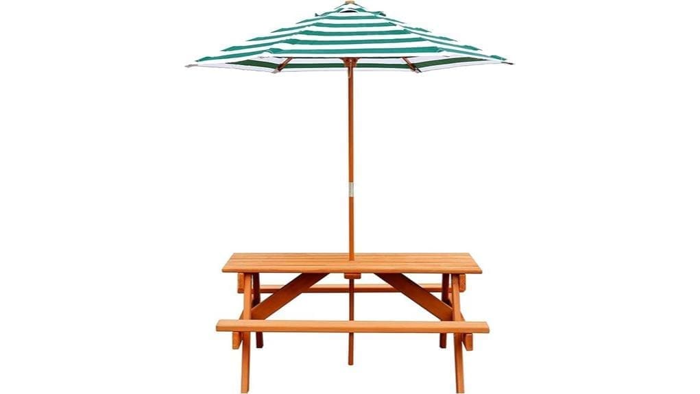 wooden kids outdoor picnic table