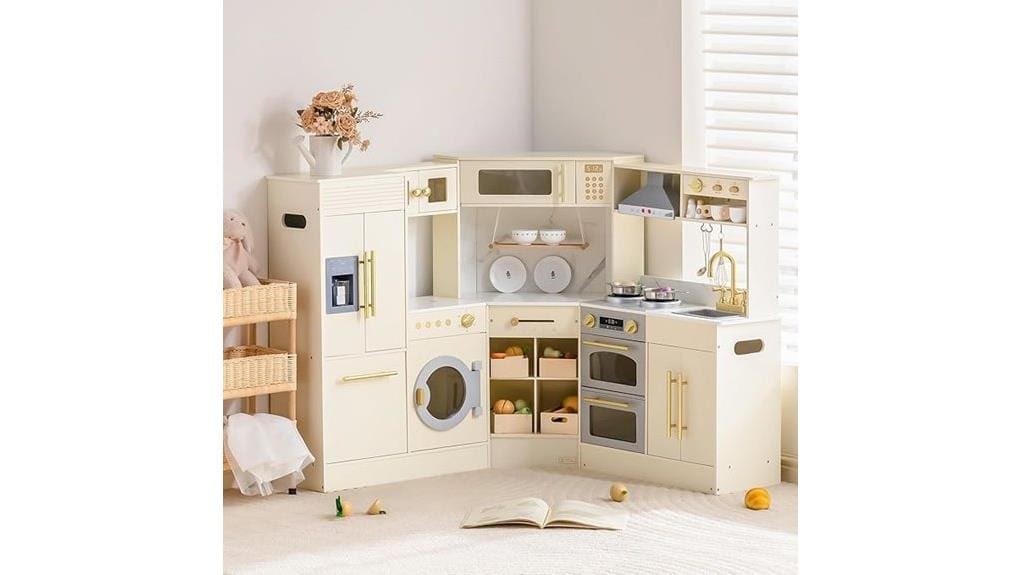 wooden pretend kitchen set